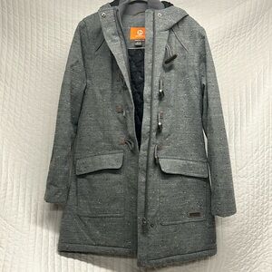 Merrell Haven Parka Gray Size M SelectxDry Warm Duffle Coat Toggles Hood Jacket